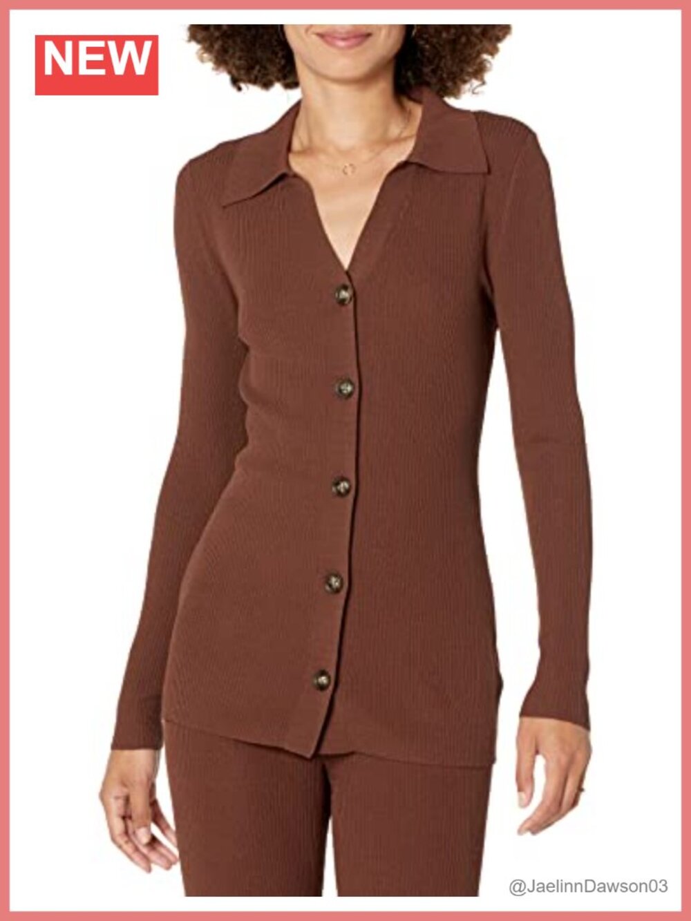 Rib Knit Button Down Collared Sweater Slim Fit Cardigan
